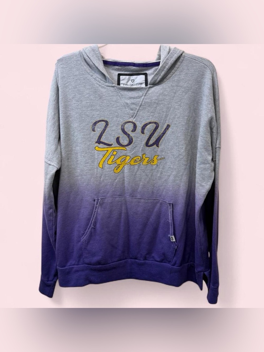 Colosseum LSU Tigers Oversized Hoodie Medium Ombré Purple